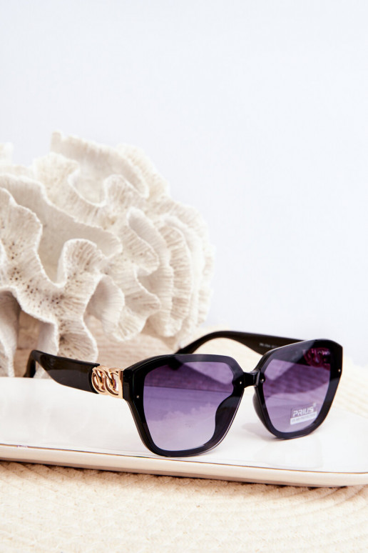 Damensonnenbrille Ze goldfarben Detailem UV400 schwarze Farbe Damensonnenbrille Ze goldfarben Detailem UV400 schwarze Farbe