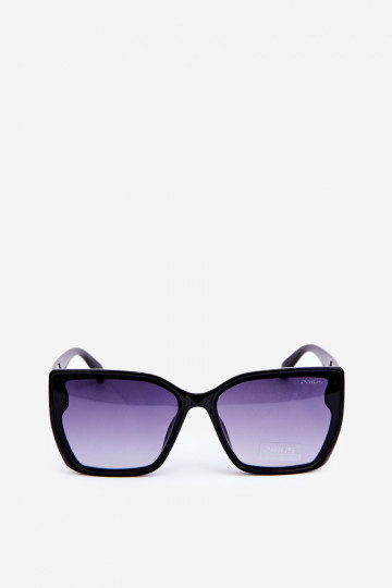 Klassische Damen-Sonnenbrille mit verzierten Details, UV400, Schwarz