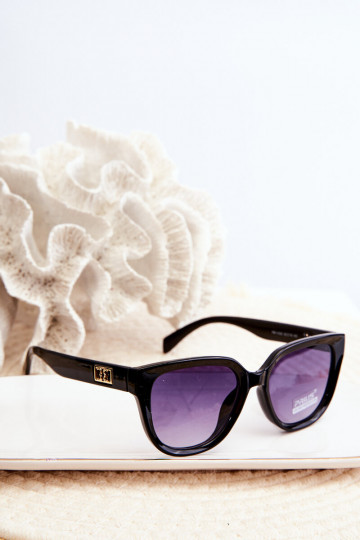 Sonnenbrille Damen Ze Goldfarbe Details UV400 schwarze Farbe