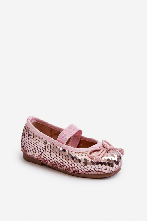 Ballerinas für Kinder Ozdobione Pekinami rosa Farbe Weries