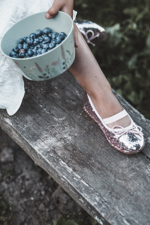 Ballerinas für Kinder Ozdobione Pekinami rosa Farbe Weries