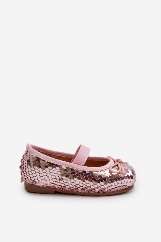 Ballerinas für Kinder Ozdobione Pekinami rosa Farbe Weries