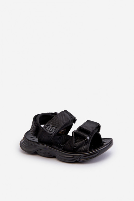 Kindersandalen mit Klebeverschlüssen in der Farbe Schwarz Orretta