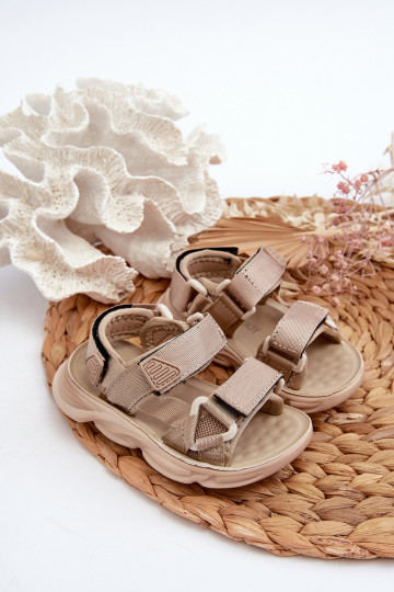 Kindersandale mit Klebeverschlüssen beige Orretta