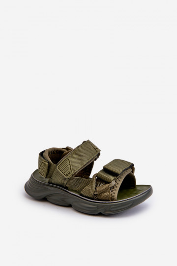 Kindersandalen mit Klebeverschlüssen in grüner Farbe Orretta