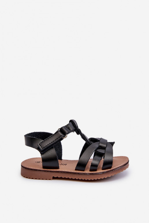 Kindersandalen mit Klebeverschlüssen in der Farbe Schwarz Marimona
