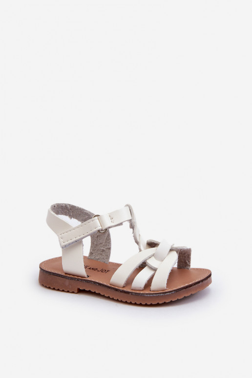 Kindersandalen mit Klebeverschlüssen in der Farbe Weiß Marimona
