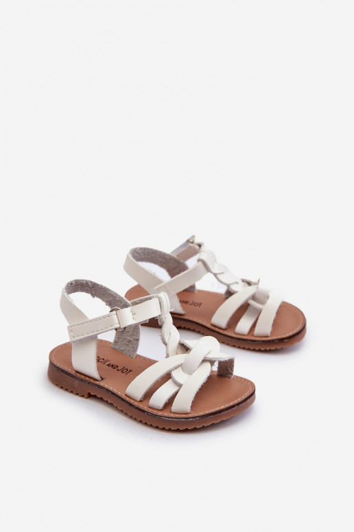 Kindersandalen mit Klebeverschlüssen in der Farbe Weiß Marimona