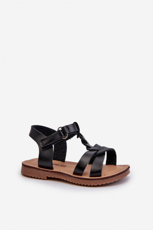 Sandalen für Kinder mit Klebeverschlüssen in der Farbe Schwarz von Sarniema