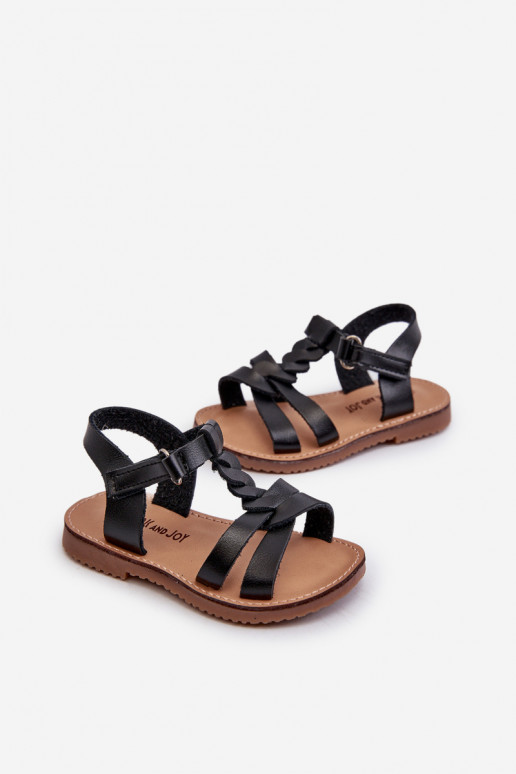 Sandalen für Kinder mit Klebeverschlüssen in der Farbe Schwarz von Sarniema