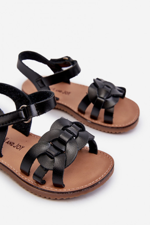 Sandalen für Kinder mit Klebeverschlüssen in der Farbe Schwarz von Venikoria