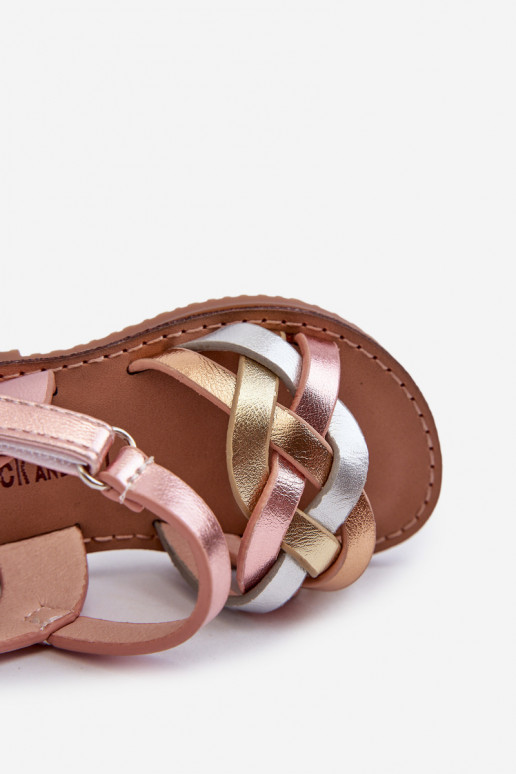 Sandalen für Kinder mit Klebeverschlüssen Z Przeplatającymi Się Paseczkami verschiedene Farben Dianttha Sandalen für Kinder mit Klebeverschlüssen Z Przeplatającymi Się Paseczkami verschiedene Farben Dianttha
