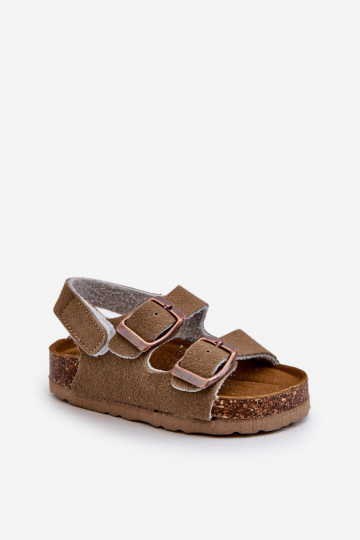 Sandalen Kinderplattform mit Klebeverschlüssen Khaki Farbe Rorria 2