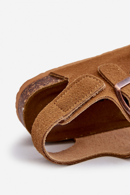 Sandalen Kinderplattform mit Klebeverschlüssen braune Farbe Rorria