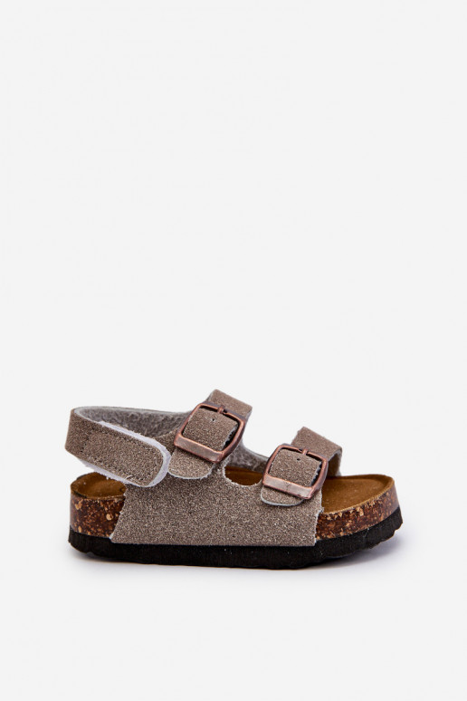 Sandalen Kinder-Plateau mit Klebeverschlüssen in grauer Farbe Rorria