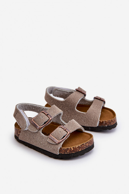 Sandalen Kinder-Plateau mit Klebeverschlüssen in grauer Farbe Rorria