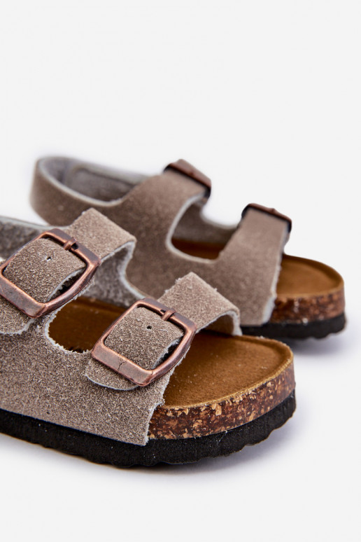 Sandalen Kinder-Plateau mit Klebeverschlüssen in grauer Farbe Rorria