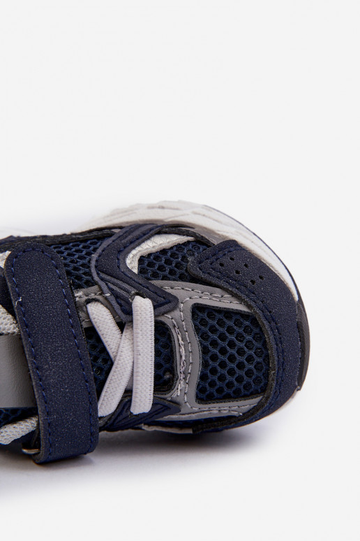 Kinder-Sportschuhe Sneakers-Modellschuhe mit Klebeverschlüssen in dunkelblauer Farbe Rulagia