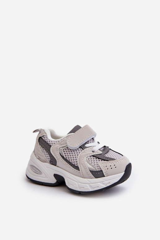 Kindersportschuhe Sneakers Modell Schuhe mit Klebeverschlüssen graue Farbe Rulagia