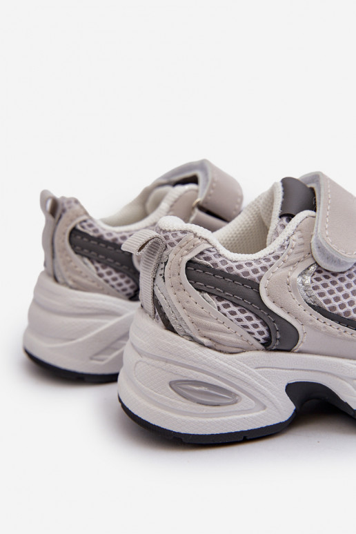 Kindersportschuhe Sneakers Modell Schuhe mit Klebeverschlüssen graue Farbe Rulagia