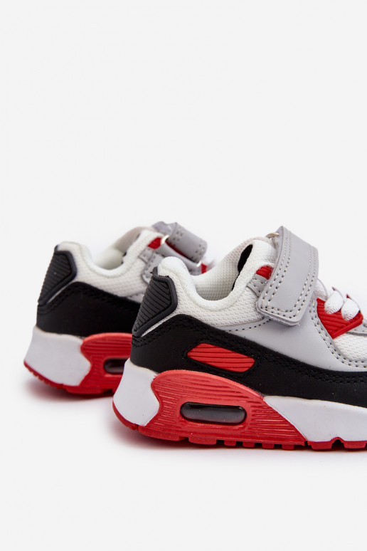 Kinder-Sneaker-Modellschuhe mit Klebeverschlüssen in der roten Farbe Krissandra