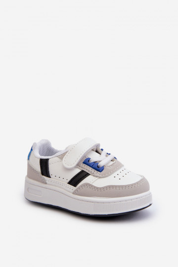 Kinder-Sportschuhe des klassischen Modells in der weiß-blauen Farbe Marlin 2