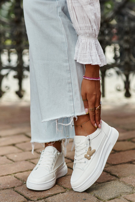 Freizeitschuhe Sportschuhe mit Plateau mit Ornamenten weiße Farbe Vinceza 13613 Freizeitschuhe Sportschuhe mit Plateau mit Ornamenten weiße Farbe Vinceza 13613