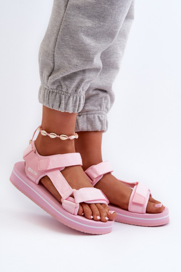 Damensandalen mit Plateau Big Star NN274A533 rosa Farbe 2