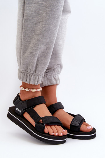 Damensandalen mit Plateau Big Star NN274A532 schwarze Farbe 2