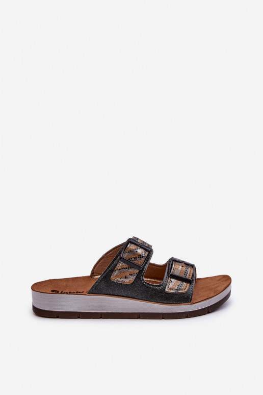 Bequeme Damenhausschuhe mit Schnallen Inblu CP000045 schwarz Bequeme Damenhausschuhe mit Schnallen Inblu CP000045 schwarz