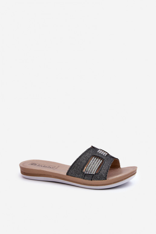 Bequeme glänzende Hausschuhe Inblu BA000050 schwarz Bequeme glänzende Hausschuhe Inblu BA000050 schwarz