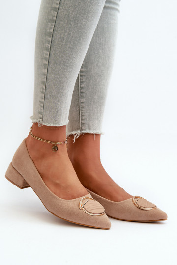 Schuhe mit niedrigem Absatz Z aus Öko-Wildleder S.Barski KV27-037 in der Farbe Beige 2