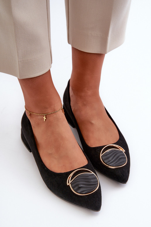 Schuhe mit niedrigem Absatz Z aus Öko-Wildleder S.Barski KV27-037 in der Farbe Schwarz Schuhe mit niedrigem Absatz Z aus Öko-Wildleder S.Barski KV27-037 in der Farbe Schwarz