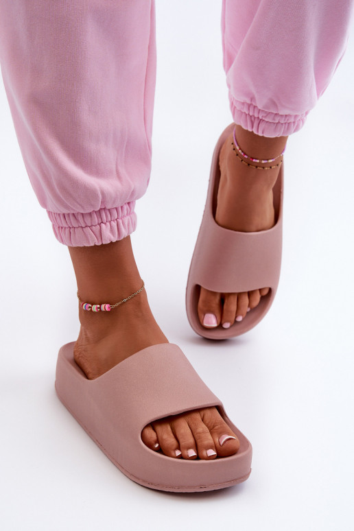 Damen-Flip-Flops mit Plateau. Helle Flip-Flops in Rosa von Airaplea