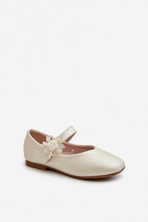mit Glitzer-Ballerinas Kinder mit Klebeverschlüssen beige Jeylin mit Glitzer-Ballerinas Kinder mit Klebeverschlüssen beige Jeylin