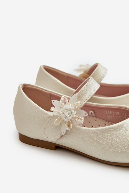 mit Glitzer-Ballerinas Kinder mit Klebeverschlüssen beige Jeylin mit Glitzer-Ballerinas Kinder mit Klebeverschlüssen beige Jeylin
