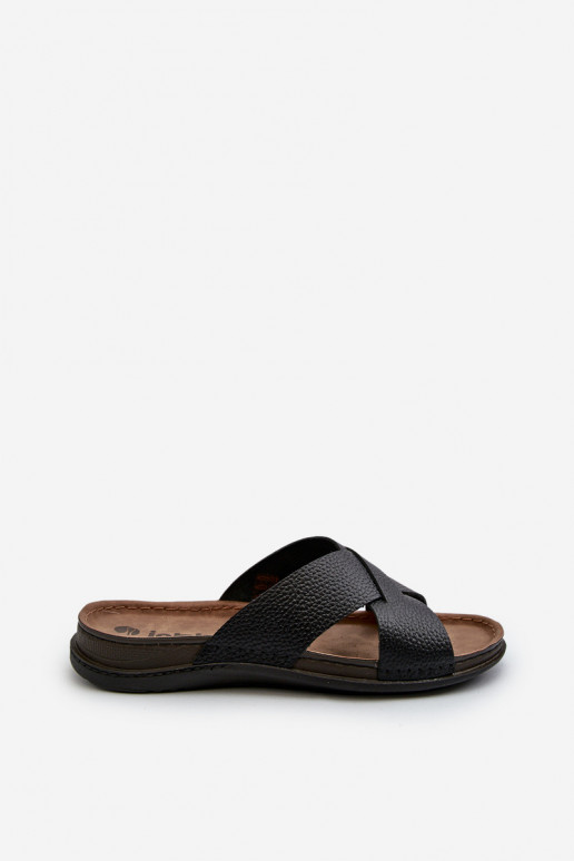 Bequeme leichte Hausschuhe aus Öko-Leder Inblu GV00001I schwarz Bequeme leichte Hausschuhe aus Öko-Leder Inblu GV00001I schwarz