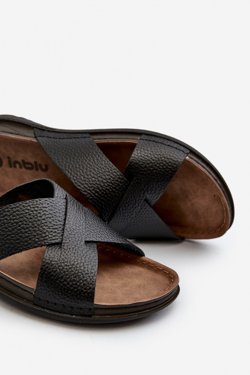 Bequeme leichte Hausschuhe aus Öko-Leder Inblu GV00001I schwarz Bequeme leichte Hausschuhe aus Öko-Leder Inblu GV00001I schwarz