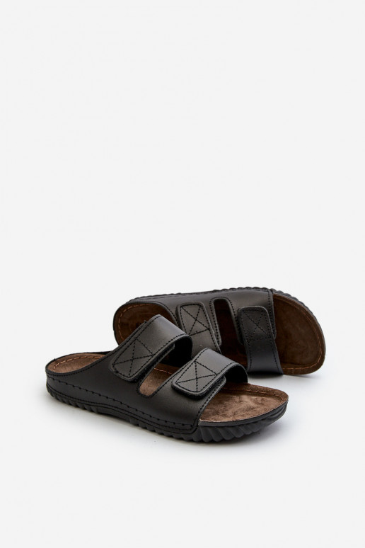 Bequeme Hausschuhe Herren mit Streifen mit Klettverschluss Inblu FM00001U Schwarz Bequeme Hausschuhe Herren mit Streifen mit Klettverschluss Inblu FM00001U Schwarz