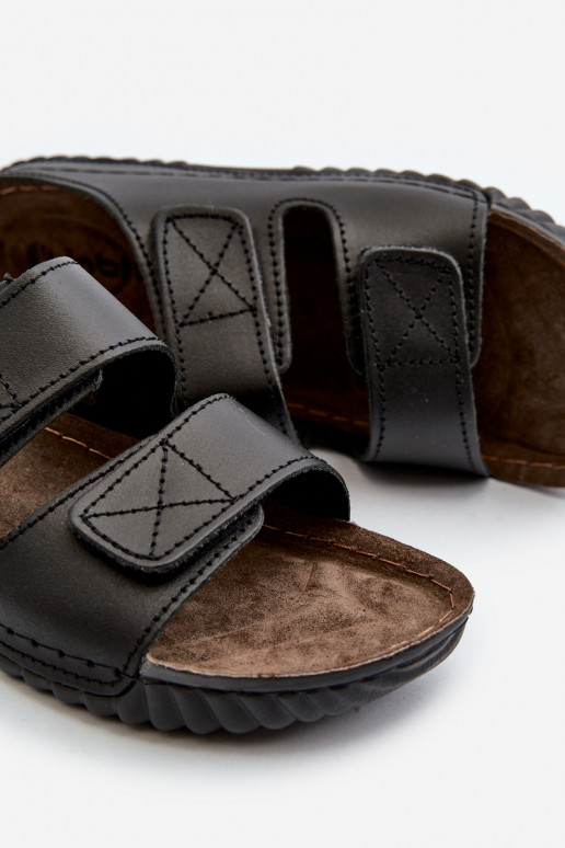 Bequeme Hausschuhe Herren mit Streifen mit Klettverschluss Inblu FM00001U Schwarz Bequeme Hausschuhe Herren mit Streifen mit Klettverschluss Inblu FM00001U Schwarz