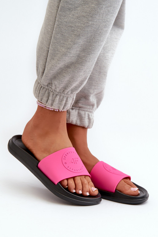 Damenhausschuhe 4FMM00FFLIF045-55S rosa-schwarz Damenhausschuhe 4FMM00FFLIF045-55S rosa-schwarz
