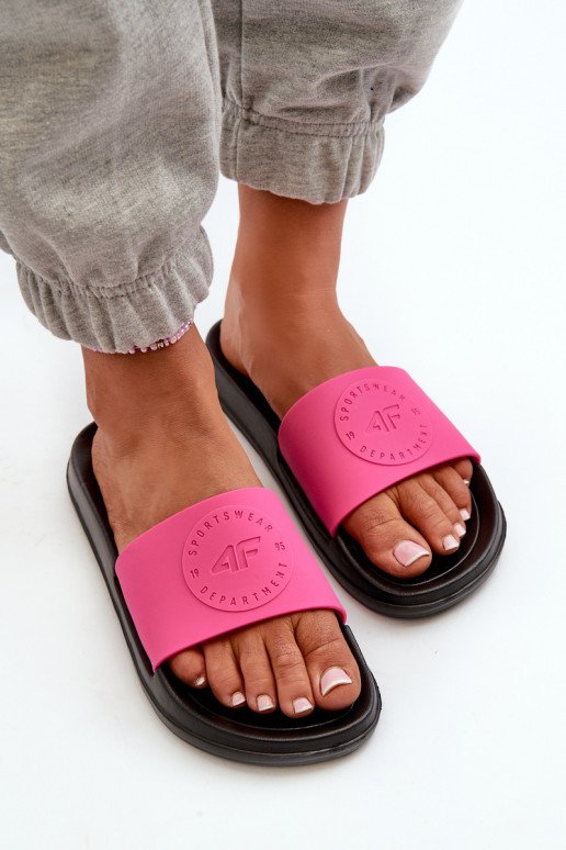 Damenhausschuhe 4FMM00FFLIF045-55S rosa-schwarz Damenhausschuhe 4FMM00FFLIF045-55S rosa-schwarz