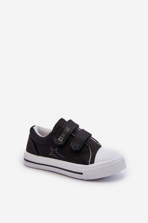 Kinder-Freizeitschuhe mit Klebeverschlüssen Big Star NN374111 schwarze Farbe