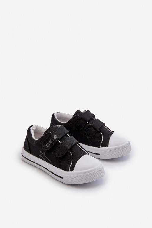 Kinder-Freizeitschuhe mit Klebeverschlüssen Big Star NN374111 schwarze Farbe