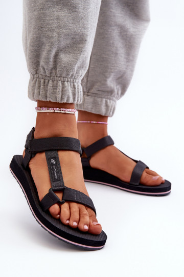 Sportliche Damensandalen 4FRSS24FSANF054-23S in grauer Farbe