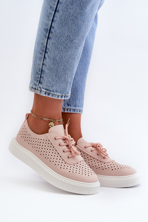 mit durchbrochenen Elementen Freizeitschuhe Sneakers-Modell Schuhe mit Plateau rosa Farbe Tanvi