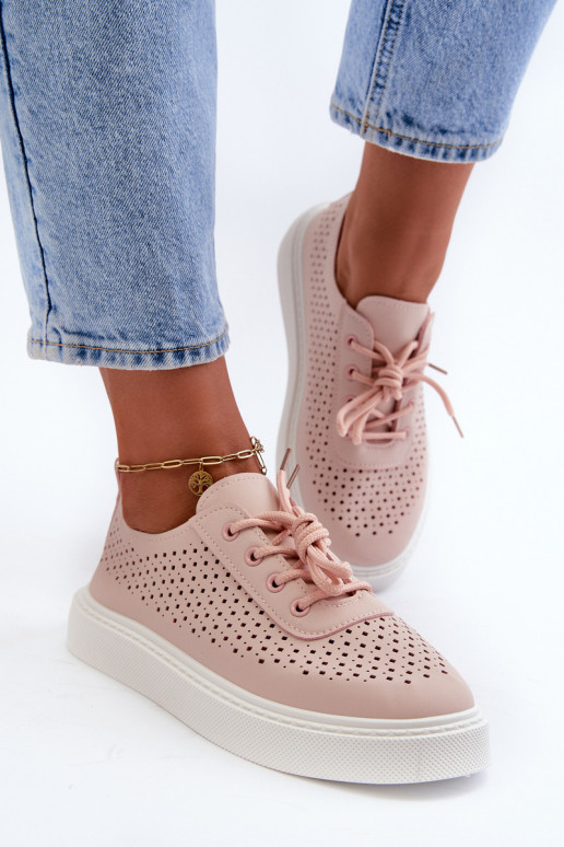 mit durchbrochenen Elementen Freizeitschuhe Sneakers-Modell Schuhe mit Plateau rosa Farbe Tanvi