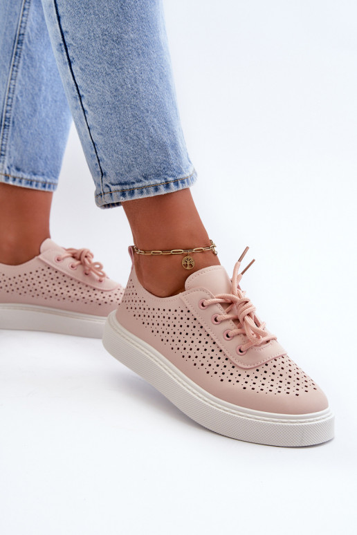 mit durchbrochenen Elementen Freizeitschuhe Sneakers-Modell Schuhe mit Plateau rosa Farbe Tanvi