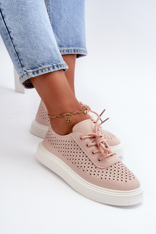 mit durchbrochenen Elementen Freizeitschuhe Sneakers-Modell Schuhe mit Plateau rosa Farbe Tanvi