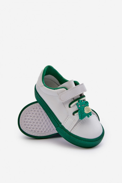 Kinder-Sneaker Freizeitschuhe Z Przypinku Weiß-grüne Farbe Pennyn Kinder-Sneaker Freizeitschuhe Z Przypinku Weiß-grüne Farbe Pennyn